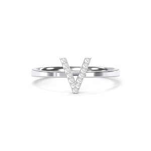 v initial diamond ring