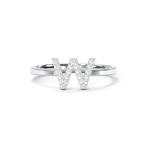 w initial diamond ring