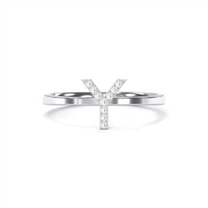 y initial diamond ring