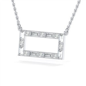 diamond rectanugle necklace