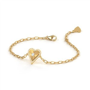 flutter gold heart bracelet